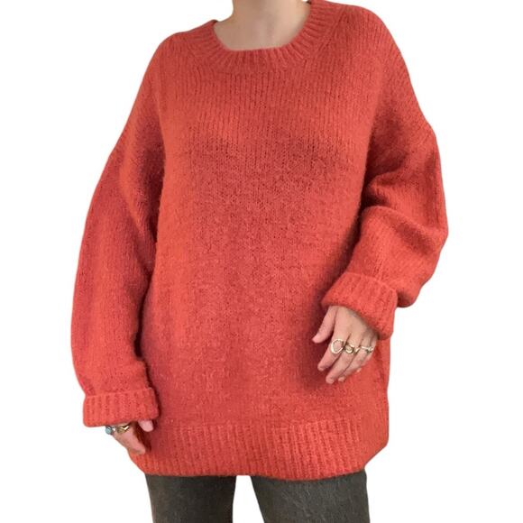 Sage the Label Nordstrom Coral Salmon Soft Knit Pullover Sweater M - Picture 2 of 5